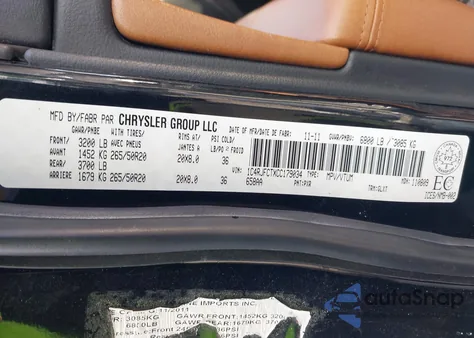 2012 Jeep Grand Cherokee Overland из США, поврежденный, VIN 1C4RJFCTXCC179034